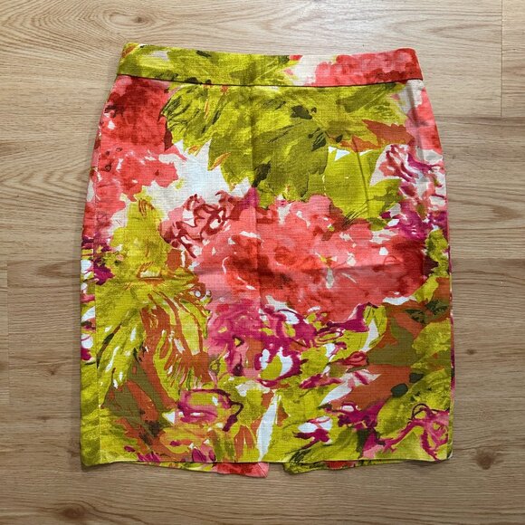 Jcrew Cotton Floral Skirt Size 2 - Picture 1 of 8